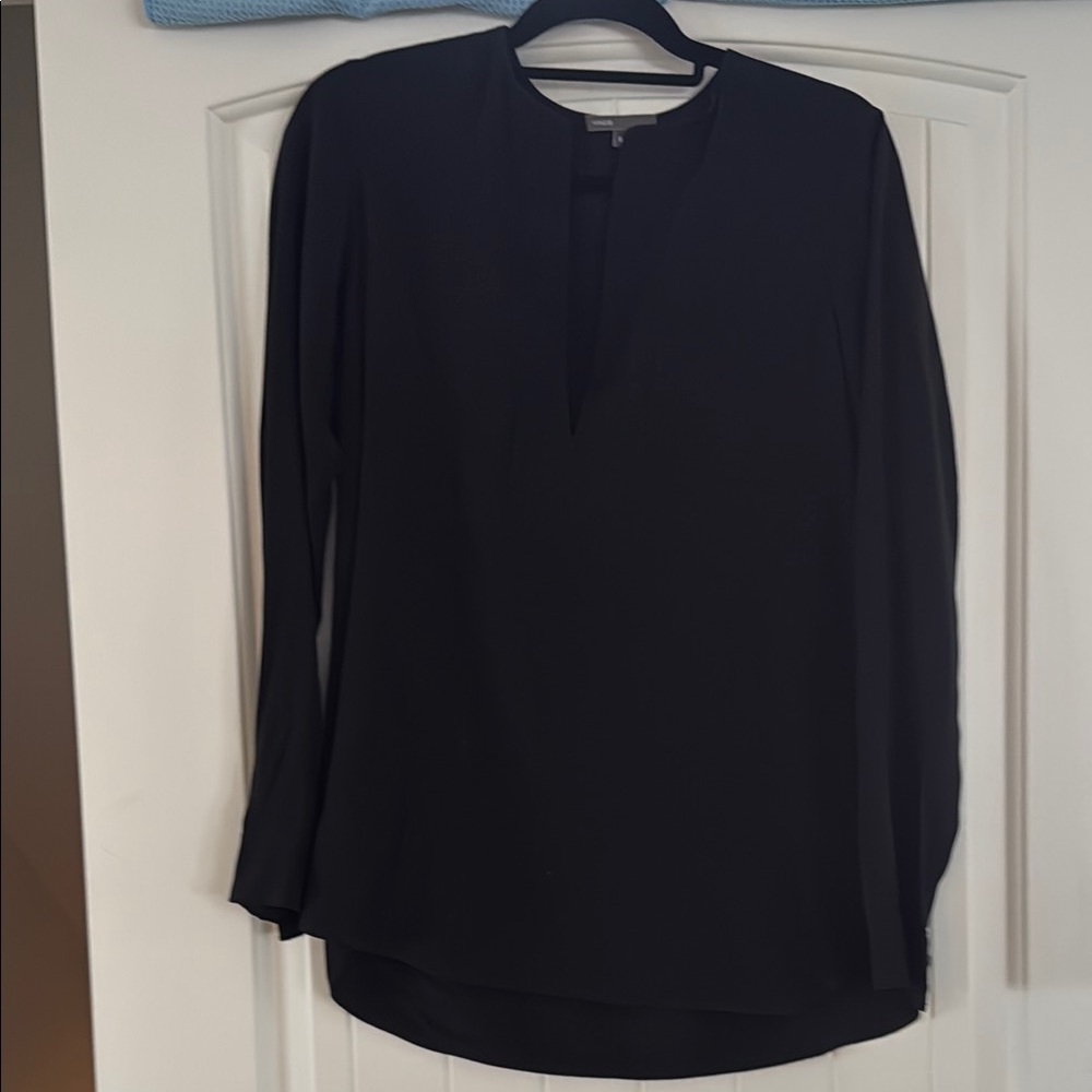 Vince Black Long Sleeve Blouse
